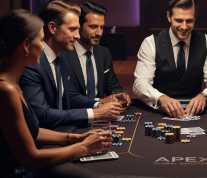 Profesjonalny stół pokerowy na eleganckim evencie